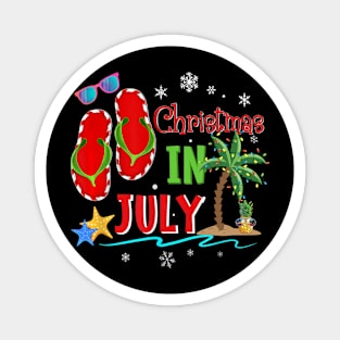 Christmas in July Flip Flops Summer Vacation Beach Lovers Magnet